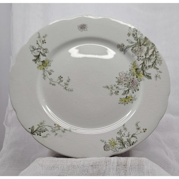 VTG Porcelaine De Terre John Edwards England Mum 10" Plate SET of 3 (1 CHIPPED) - Picture 1 of 4